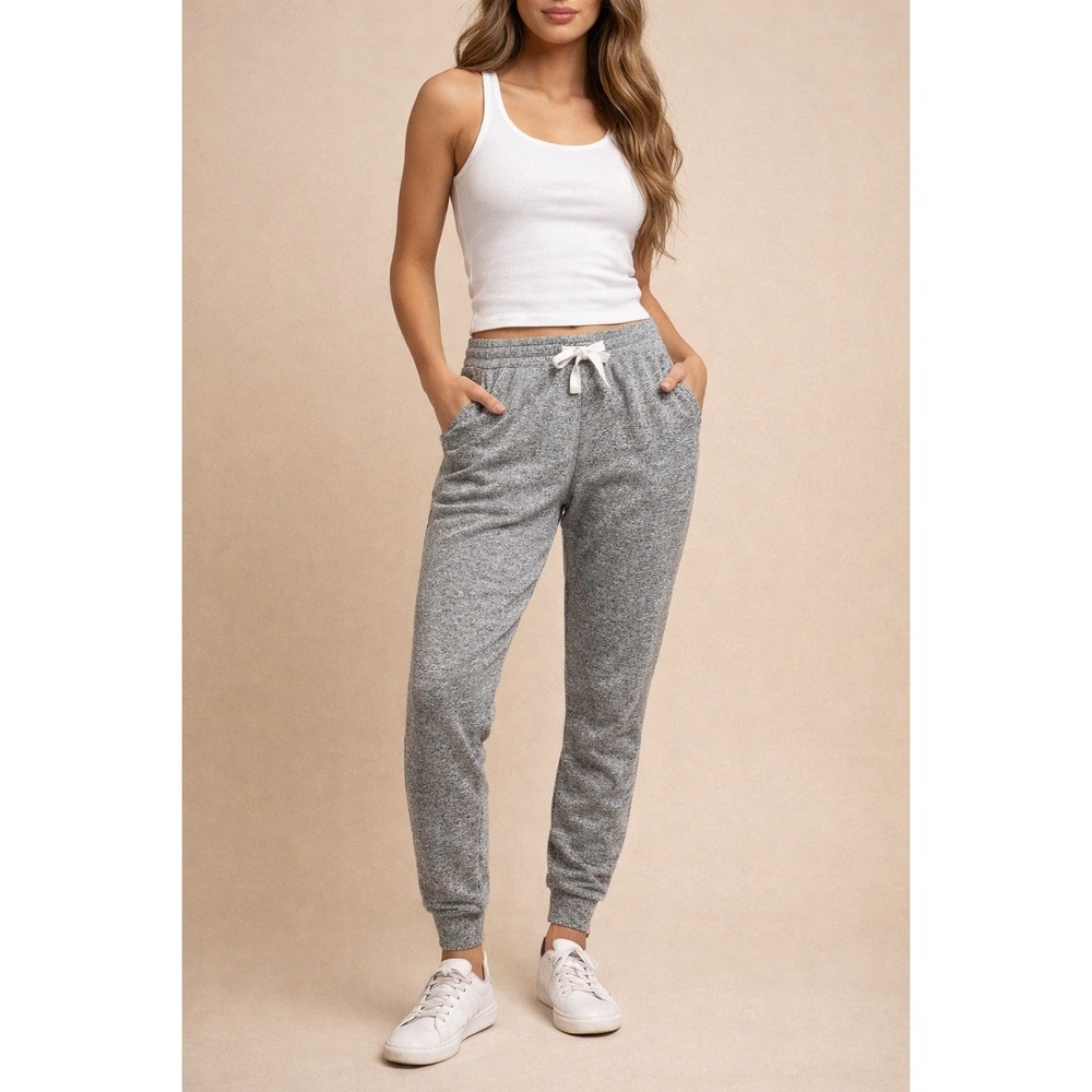 Feat Joggers Gray Heather Sweatpants Drawstring Lounge Athleisure Women Small